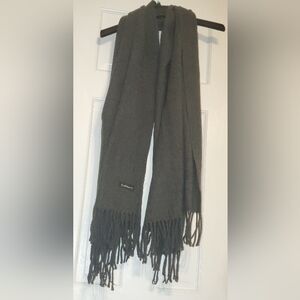 Unixes Gray Cashmere Scarf with Fringe